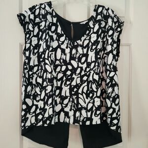 Calvin Klein Monochrome Abstract Blouse